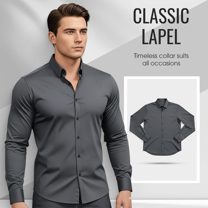 ⏰ Last Day of the Sale – 50% OFF ✨Men's Solid Color Lapel Long Sleeve Button-Down Shirts