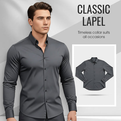 ⏰ Last Day of the Sale – 50% OFF ✨Men's Solid Color Lapel Long Sleeve Button-Down Shirts