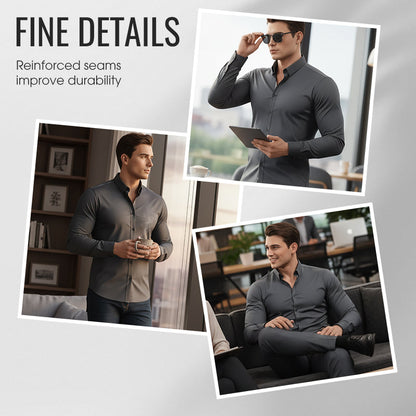 ⏰ Last Day of the Sale – 50% OFF ✨Men's Solid Color Lapel Long Sleeve Button-Down Shirts