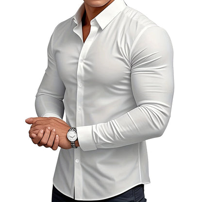 ⏰ Last Day of the Sale – 50% OFF ✨Men's Solid Color Lapel Long Sleeve Button-Down Shirts