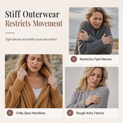 ⏰ Seasonal changeover sale: 50% off – quality at half the price! ✨Women's Loose Batwing Sleeve Knit Cardigan Open Front Shawl for Autumn and Winter