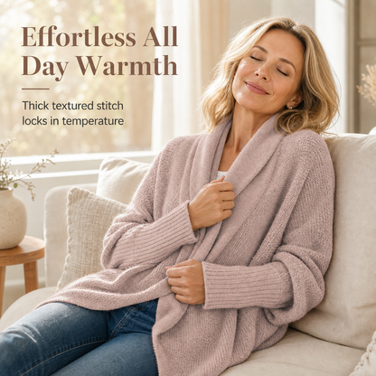 ⏰ Seasonal changeover sale: 50% off – quality at half the price! ✨Women's Loose Batwing Sleeve Knit Cardigan Open Front Shawl for Autumn and Winter