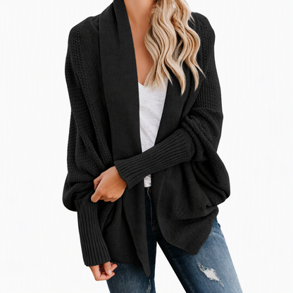 ⏰ Seasonal changeover sale: 50% off – quality at half the price! ✨Women's Loose Batwing Sleeve Knit Cardigan Open Front Shawl for Autumn and Winter