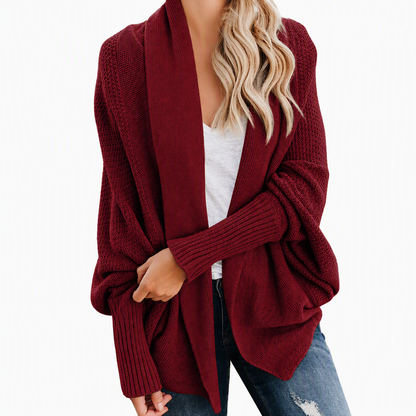 ⏰ Seasonal changeover sale: 50% off – quality at half the price! ✨Women's Loose Batwing Sleeve Knit Cardigan Open Front Shawl for Autumn and Winter
