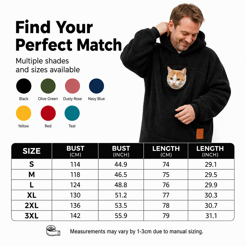Unisex Pet Carrier Plush Hooded Sweatshirt