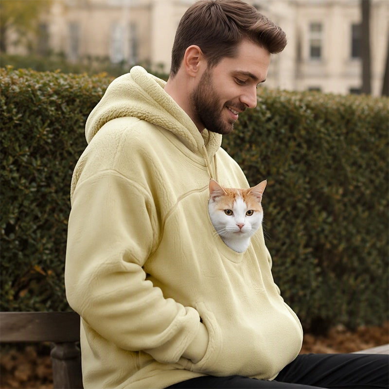 Unisex Pet Carrier Plush Hooded Sweatshirt