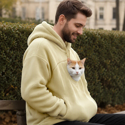 Unisex Pet Carrier Plush Hooded Sweatshirt
