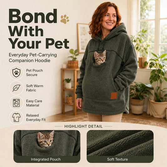 Unisex Pet Carrier Plush Hooded Sweatshirt