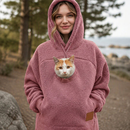 Unisex Pet Carrier Plush Hooded Sweatshirt