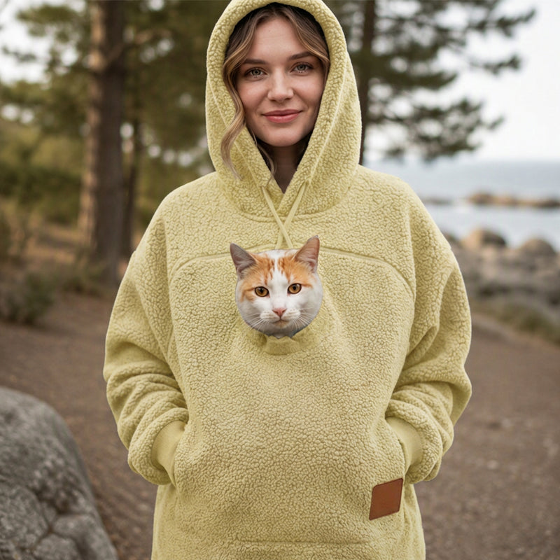 Unisex Pet Carrier Plush Hooded Sweatshirt