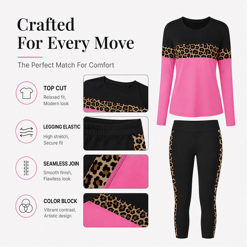 ⏰ Last Day of the Sale – 50% OFF ✨Women's Casual Leopard Print 2-Piece Set