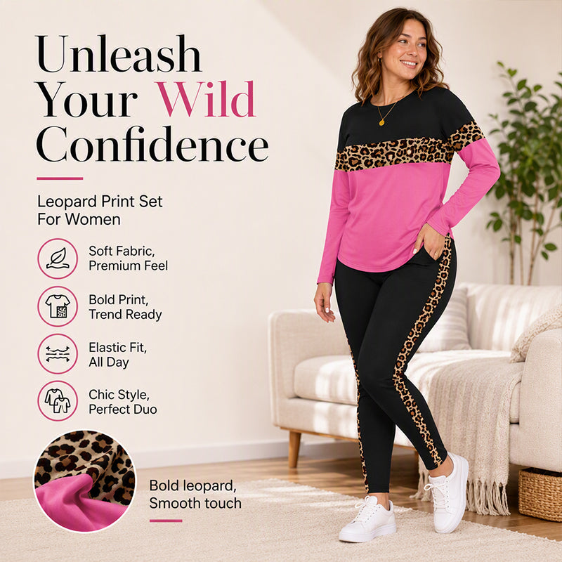 ⏰ Last Day of the Sale – 50% OFF ✨Women's Casual Leopard Print 2-Piece Set