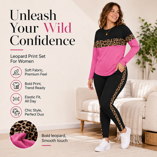 ⏰ Last Day of the Sale – 50% OFF ✨Women's Casual Leopard Print 2-Piece Set