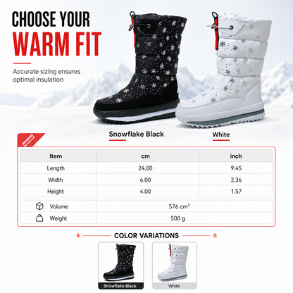 ✈️ Women's High‑Top Winter Snow Boots, Waterproof Non‑Slip Tall Boots with Thick Plush Lining & Thick Sole for Outdoor Snowy Days👢
