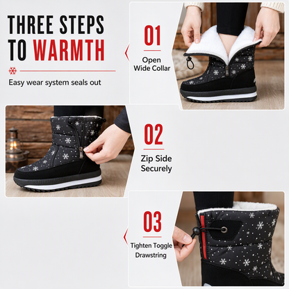 ✈️ Women's High‑Top Winter Snow Boots, Waterproof Non‑Slip Tall Boots with Thick Plush Lining & Thick Sole for Outdoor Snowy Days👢