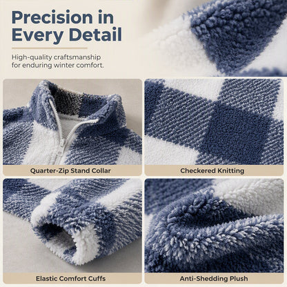 ⏰ Last Day of the Sale – 50% OFF ✨Women's Loose Fit Plaid Patchwork Sherpa Jacket