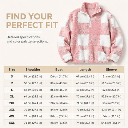 ⏰ Last Day of the Sale – 50% OFF ✨Women's Loose Fit Plaid Patchwork Sherpa Jacket
