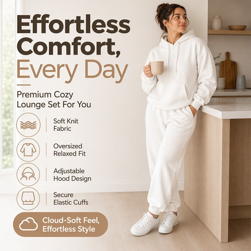⏰ Seasonal changeover sale: 50% off – quality at half the price! ✨Women's Cozy Hoodie & Jogger Pants 2-Piece Set