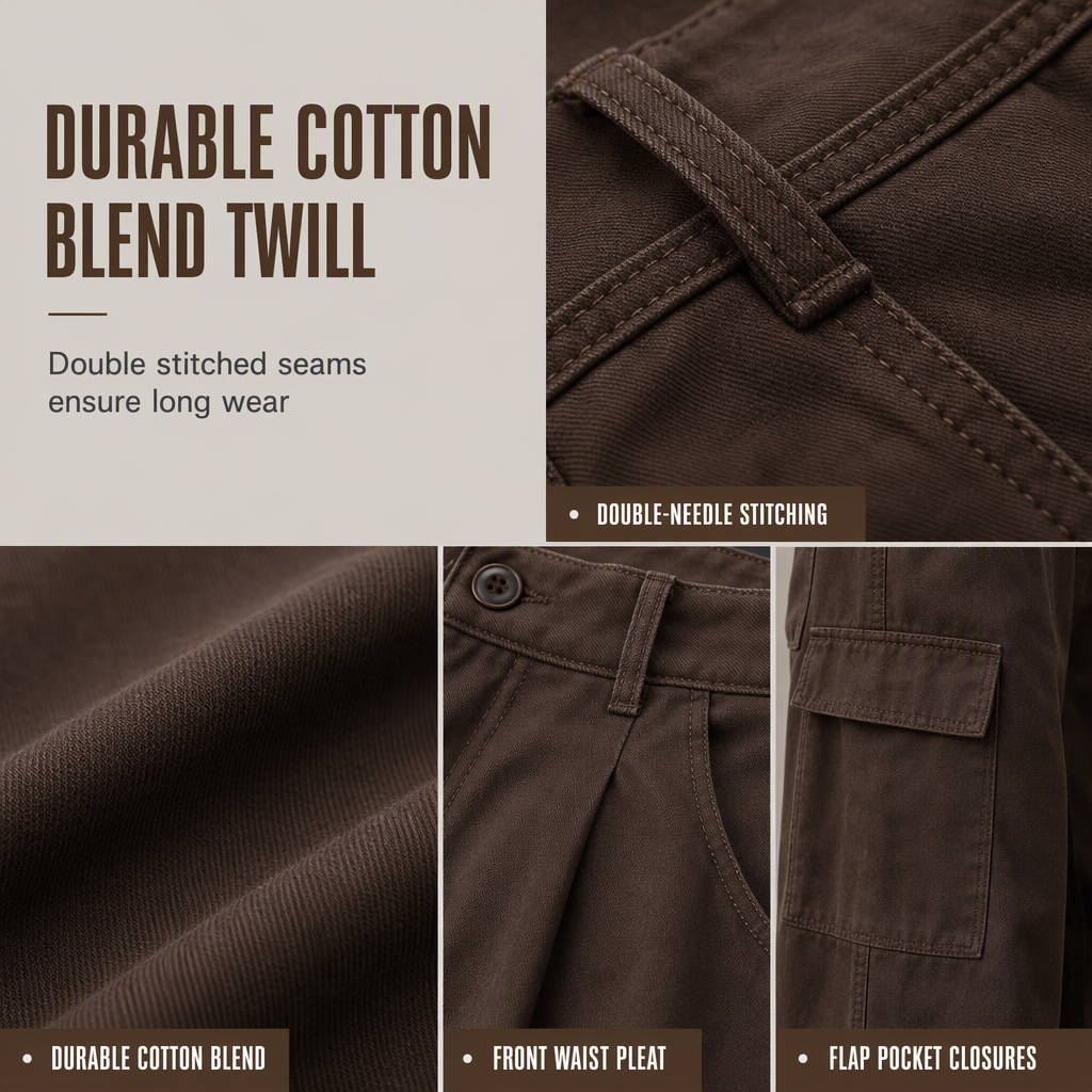⏰ Last Day of the Sale – 50% OFF ✨Women's High Waisted Wide Leg Baggy Cargo Pants with Utility Pockets Loose Fit Cotton Blend Trousers