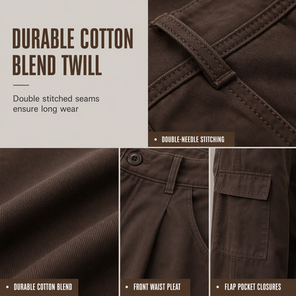 ⏰ Last Day of the Sale – 50% OFF ✨Women's High Waisted Wide Leg Baggy Cargo Pants with Utility Pockets Loose Fit Cotton Blend Trousers