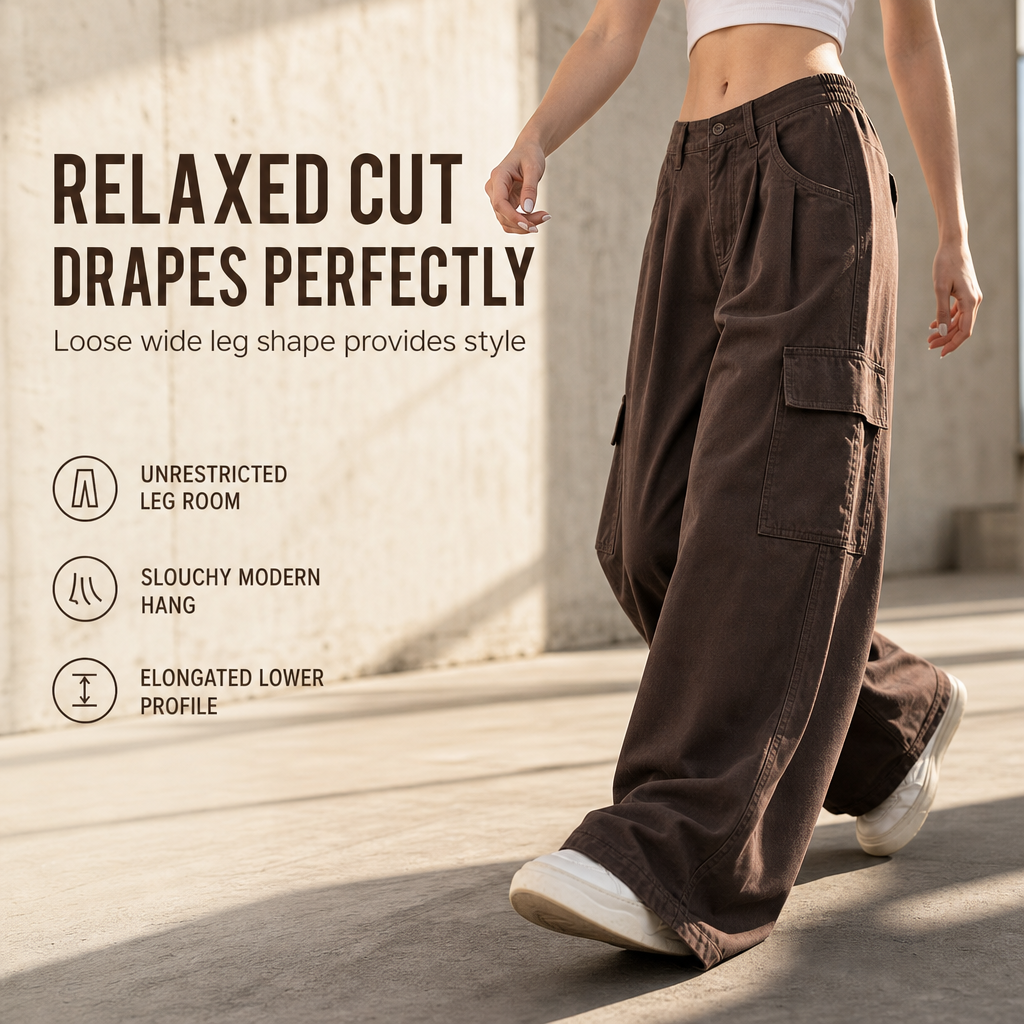 ⏰ Last Day of the Sale – 50% OFF ✨Women's High Waisted Wide Leg Baggy Cargo Pants with Utility Pockets Loose Fit Cotton Blend Trousers