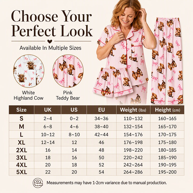 ⏰ Last Day of the Sale – 50% OFF ✨Women's Highland Cow Print 3-Piece Pajama Set