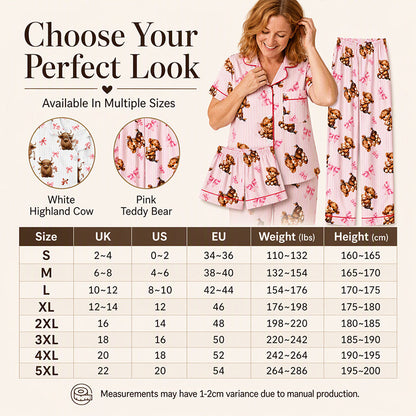 ⏰ Last Day of the Sale – 50% OFF ✨Women's Highland Cow Print 3-Piece Pajama Set