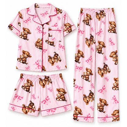 ⏰ Last Day of the Sale – 50% OFF ✨Women's Highland Cow Print 3-Piece Pajama Set