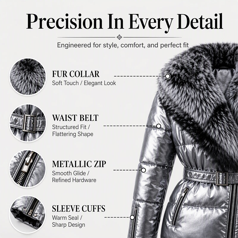 ⏰ Seasonal changeover sale: 50% off – quality at half the price! ✨Women's Padded Jacket with Faux Fur Collar
