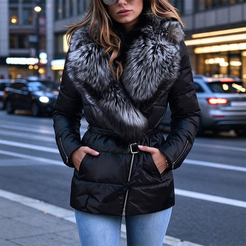 ⏰ Seasonal changeover sale: 50% off – quality at half the price! ✨Women's Padded Jacket with Faux Fur Collar