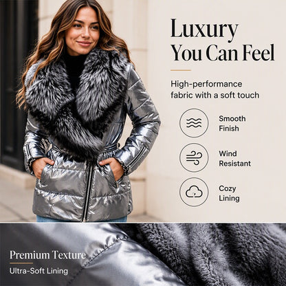 ⏰ Seasonal changeover sale: 50% off – quality at half the price! ✨Women's Padded Jacket with Faux Fur Collar
