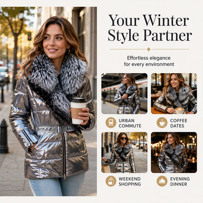 ⏰ Seasonal changeover sale: 50% off – quality at half the price! ✨Women's Padded Jacket with Faux Fur Collar