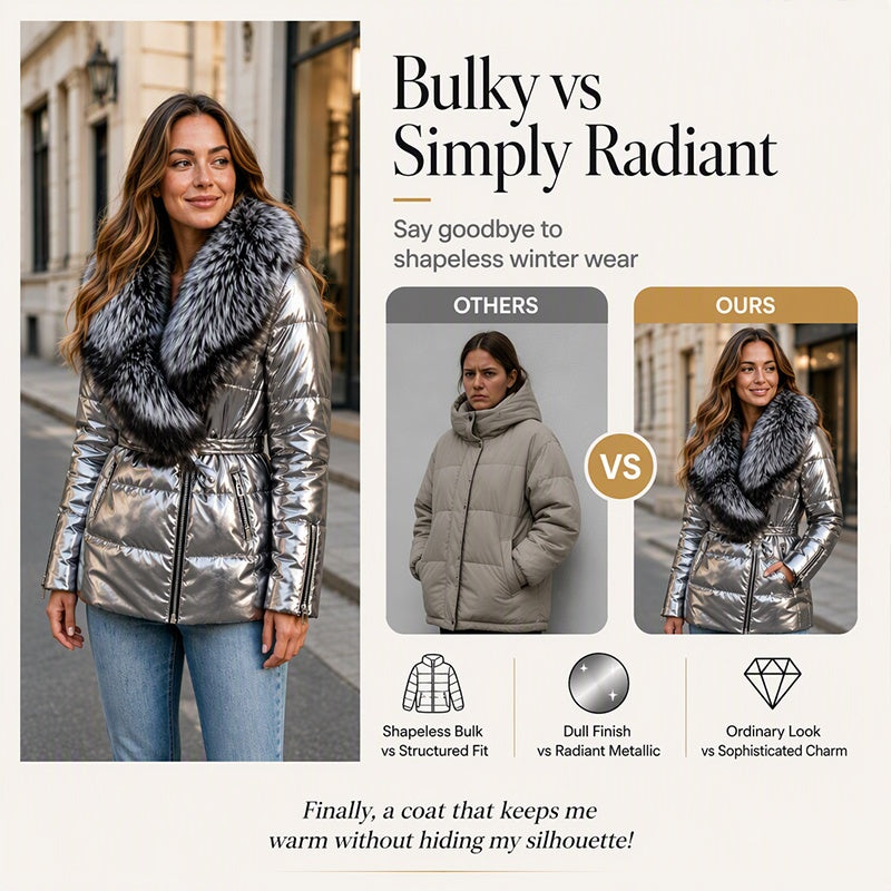 ⏰ Seasonal changeover sale: 50% off – quality at half the price! ✨Women's Padded Jacket with Faux Fur Collar