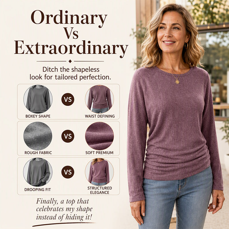 🔥 50% OFF! 👚Women's Casual Crewneck Ruched HemTop