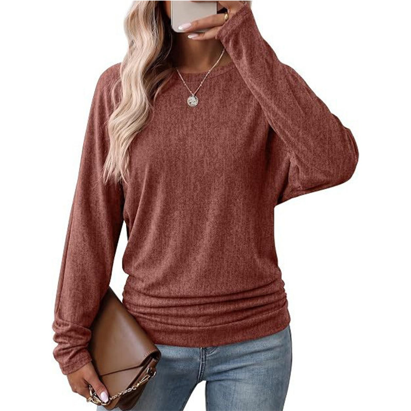 🔥 50% OFF! 👚Women's Casual Crewneck Ruched HemTop
