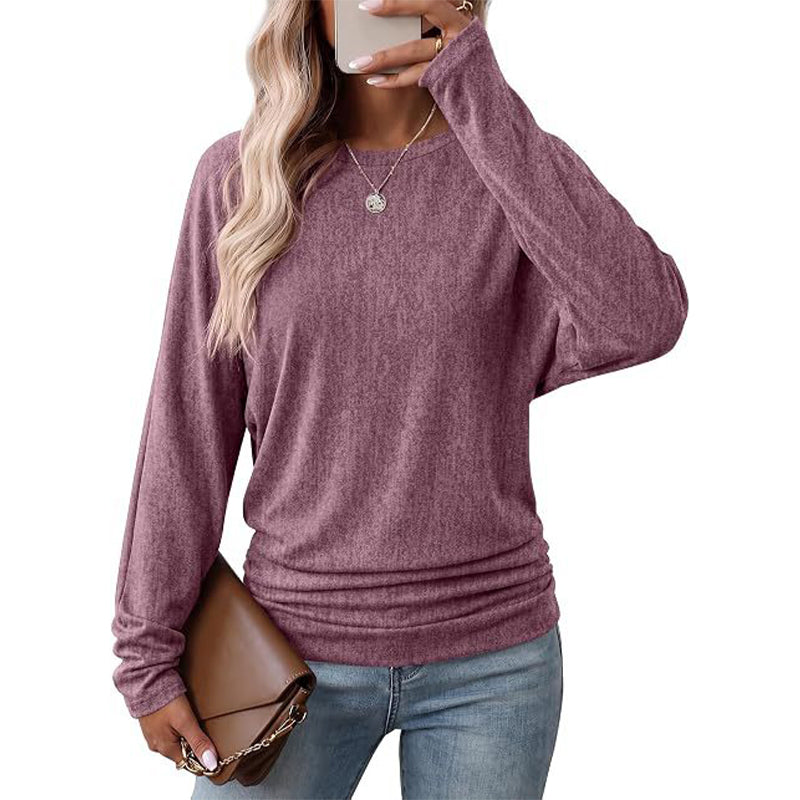 🔥 50% OFF! 👚Women's Casual Crewneck Ruched HemTop