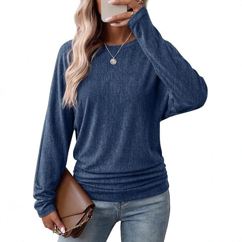 🔥 50% OFF! 👚Women's Casual Crewneck Ruched HemTop