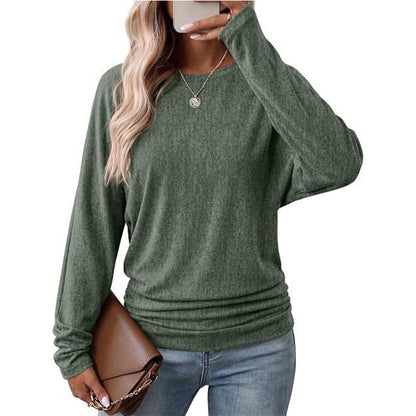 🔥 50% OFF! 👚Women's Casual Crewneck Ruched HemTop
