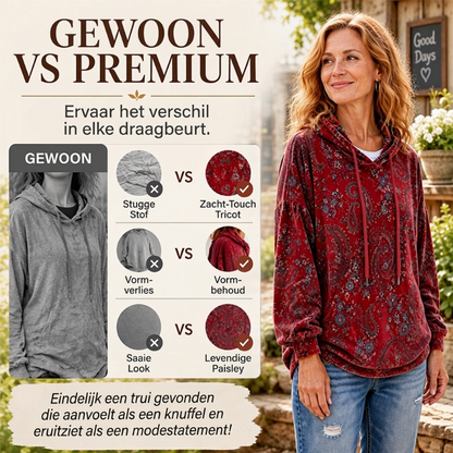 💖Black Friday Mega Deal – 50% off!💖✨ New Collection 💎 Women's Paisley-Print Hoodie with Drawstring – Comfortable Casual Sweatshirt with a Trendy Look