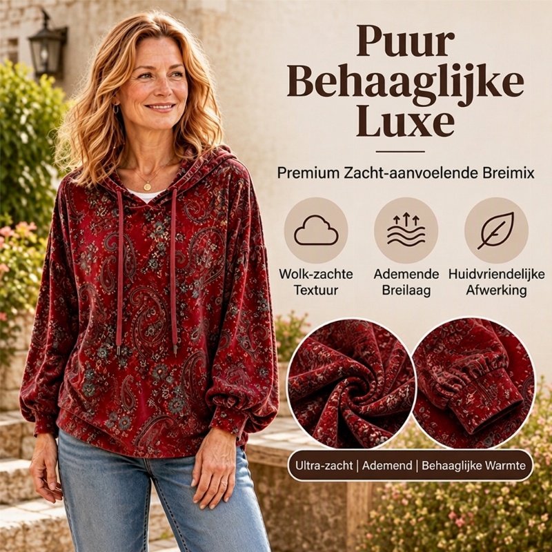 💖Black Friday Mega Deal – 50% off!💖✨ New Collection 💎 Women's Paisley-Print Hoodie with Drawstring – Comfortable Casual Sweatshirt with a Trendy Look