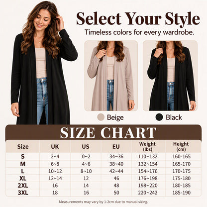 Women's Open Front Maxi Long Cardigan