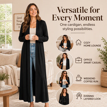 Women's Open Front Maxi Long Cardigan