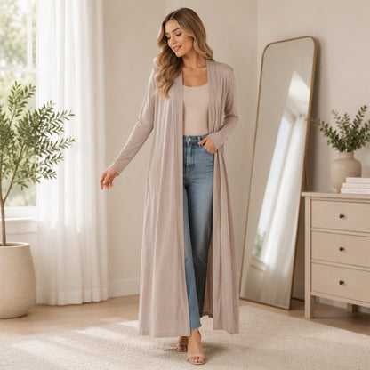 Women's Open Front Maxi Long Cardigan