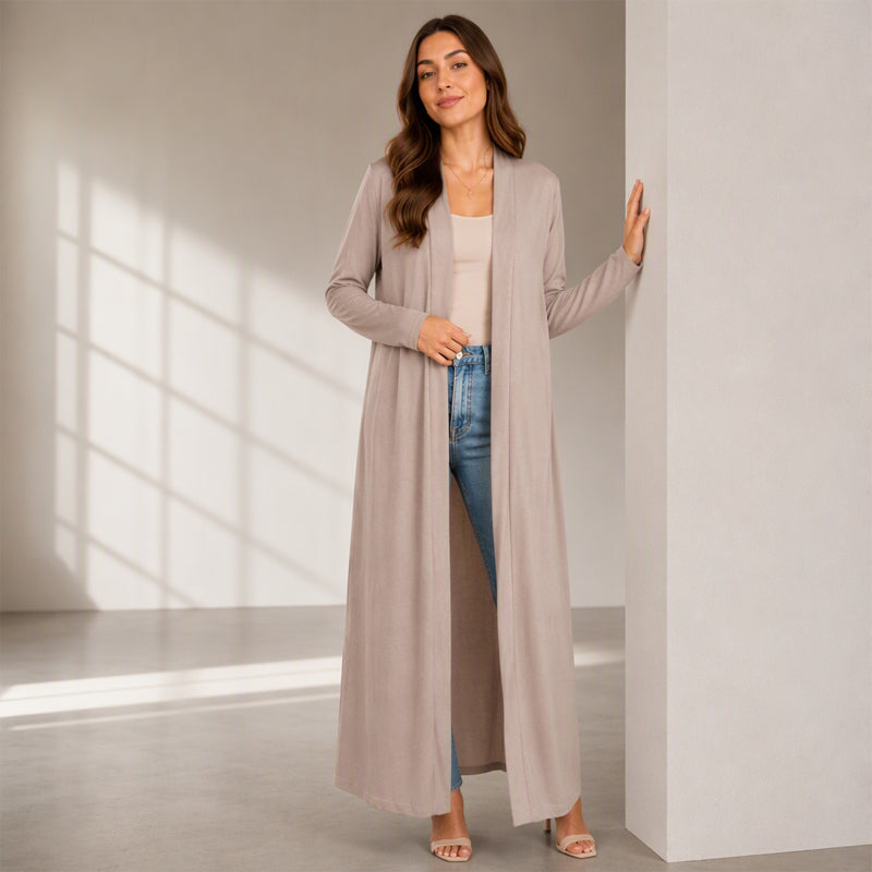 Women's Open Front Maxi Long Cardigan