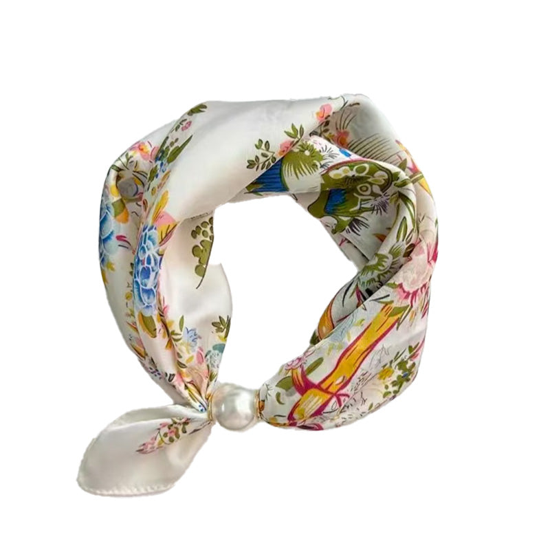 ✨Limited stock available, don’t miss out!🎉No-Tie Magnetic Pearl Clasp Soft Scarf