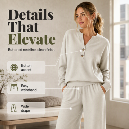 ⏰ Seasonal changeover sale: 50% off – quality at half the price! ✨Women's Effortless Top & Wide-leg Pants Set