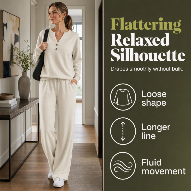 ⏰ Seasonal changeover sale: 50% off – quality at half the price! ✨Women's Effortless Top & Wide-leg Pants Set
