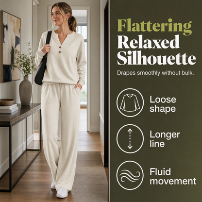 ⏰ Seasonal changeover sale: 50% off – quality at half the price! ✨Women's Effortless Top & Wide-leg Pants Set