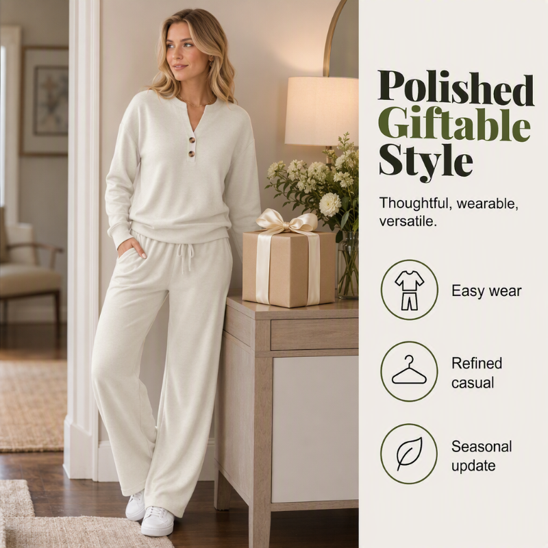 ⏰ Seasonal changeover sale: 50% off – quality at half the price! ✨Women's Effortless Top & Wide-leg Pants Set