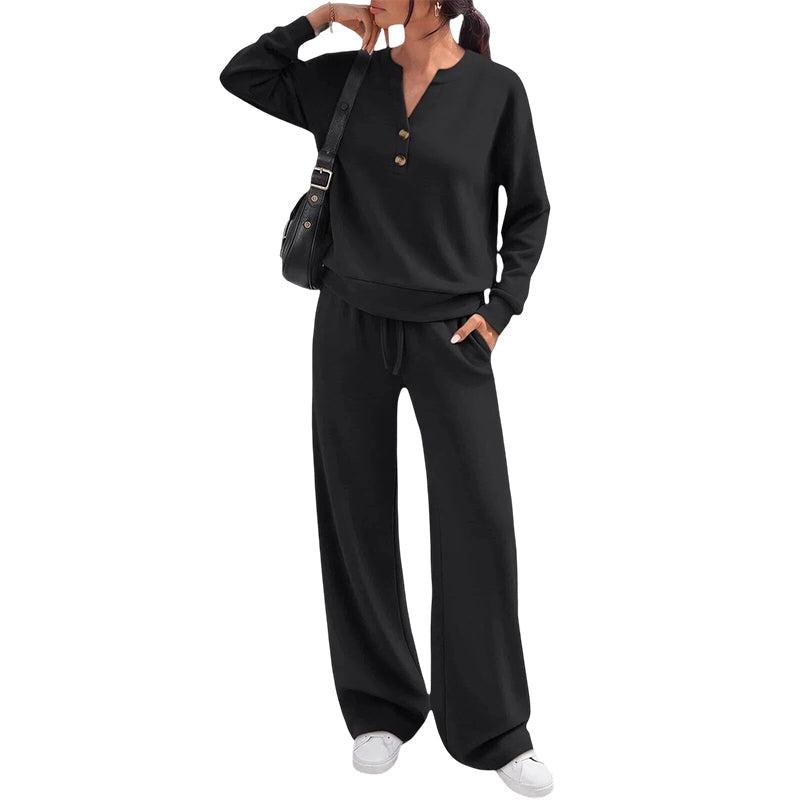 ⏰ Seasonal changeover sale: 50% off – quality at half the price! ✨Women's Effortless Top & Wide-leg Pants Set